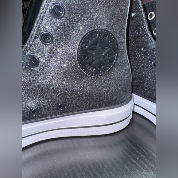Converse Chuck Taylor All Star Lift Hi “Black Glitter” (Women’s 8.5) - Picture 7 of 8